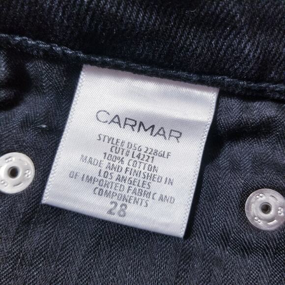 CARMAR Floral Print Black Denim Button-fly Frayed Hem - Picture 11 of 13